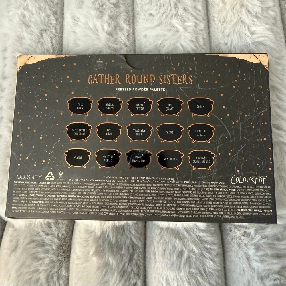 ColourPop Hocus Pocus makeup eye shadow pallet collaboration.